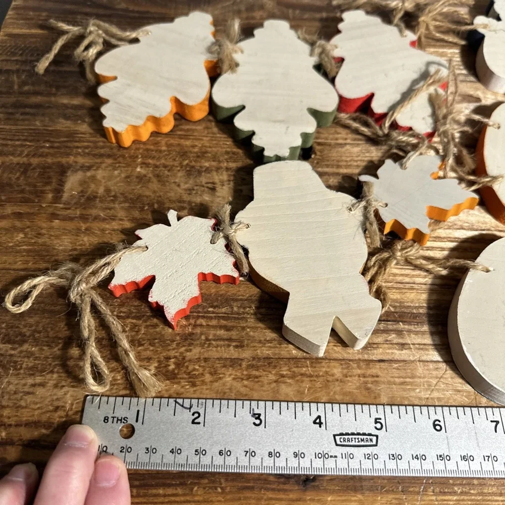 Seasonal‎ Wood Decor hang w/twine Rustic Farmhouse Fall, Winter, Easter 5 pieces